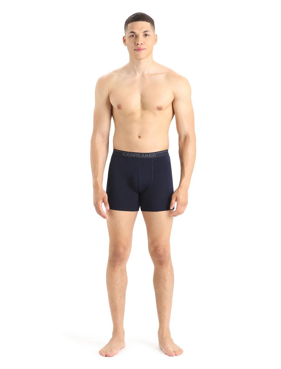 Men's Icebreaker Merino Anatomica Boxers Underwear Midnight Navy | CA 1632CTVE